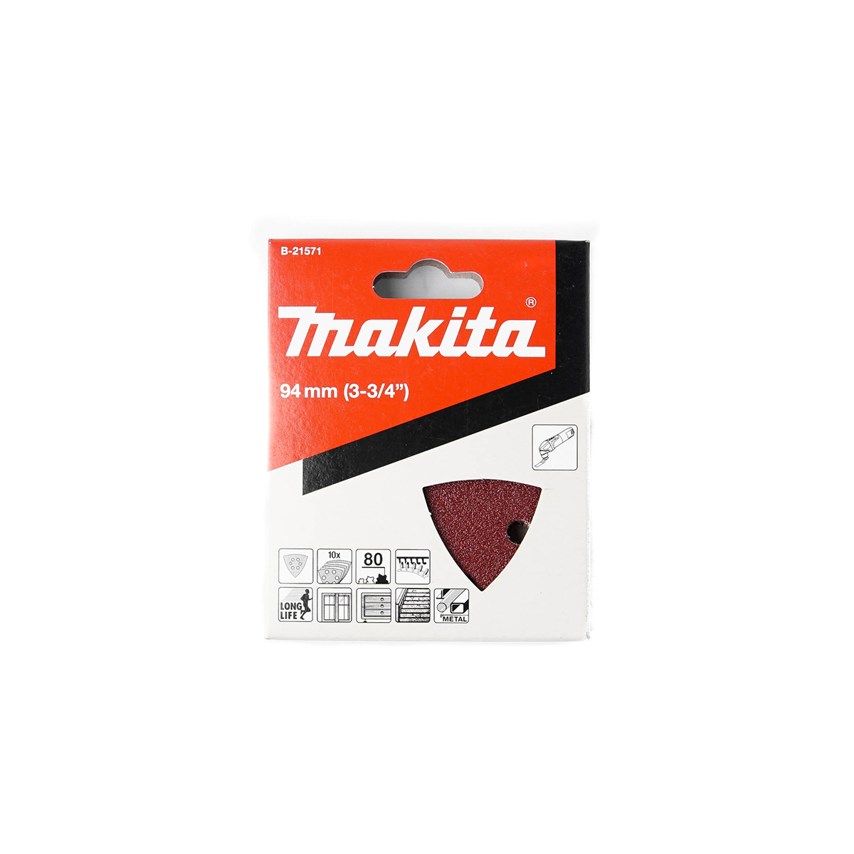 TM3000C (แดง-LONG)กระดาษทรายไม้#80 10/P