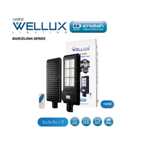 ชุดโคมถนนโซล่าร์ +ขา BCN 100W 3000K WW