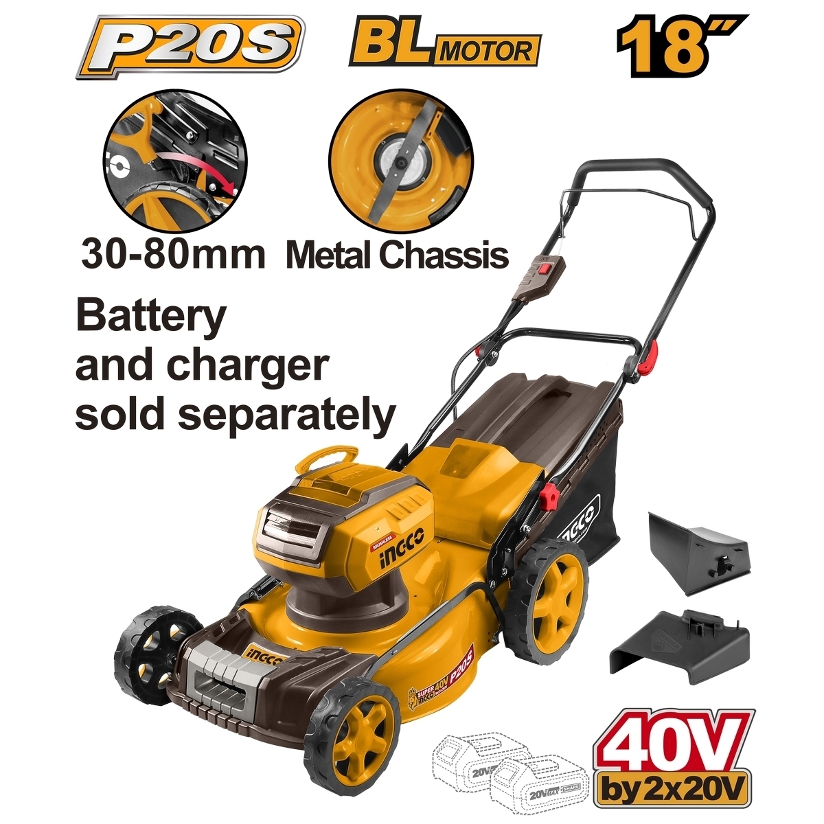 40V-BL รถเข็นตัดหญ้า18