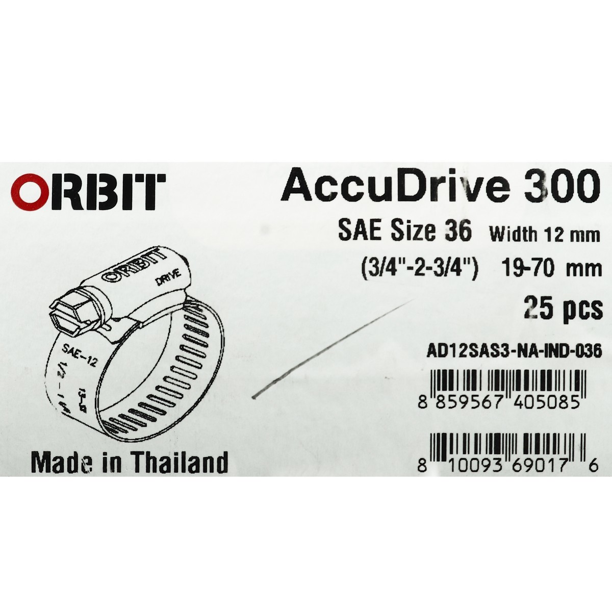 ACCUDRIVE-36เข็มขัดรัดท่อเจาะทะลุ19-70มม