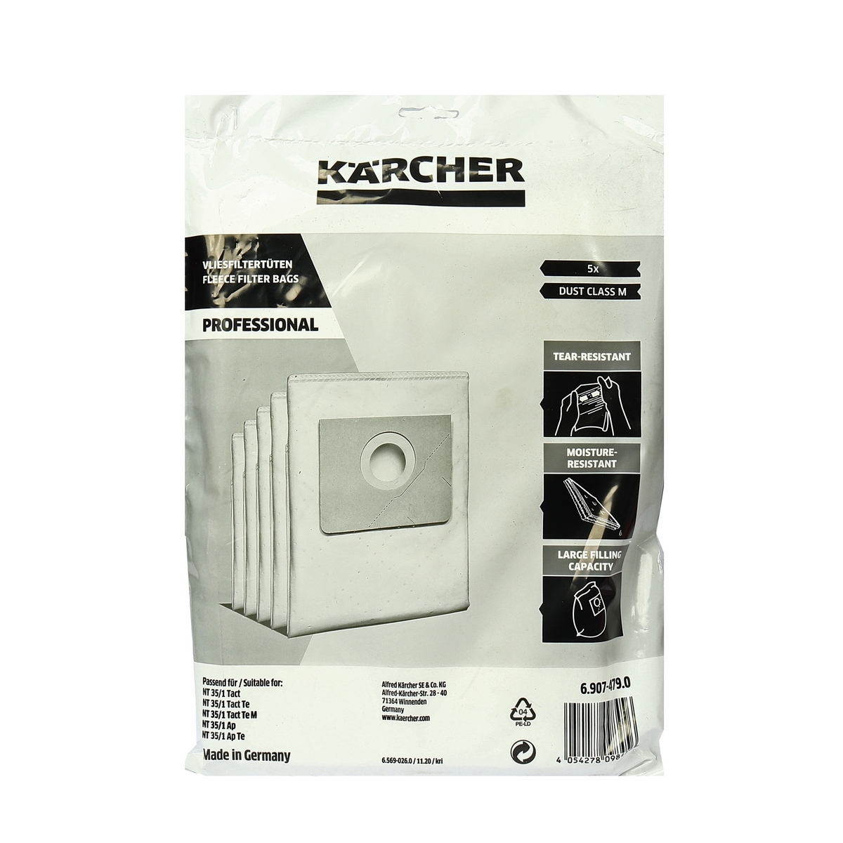 SET FILTERS BAGS-FLEECE 35L(5PCS/PACK)