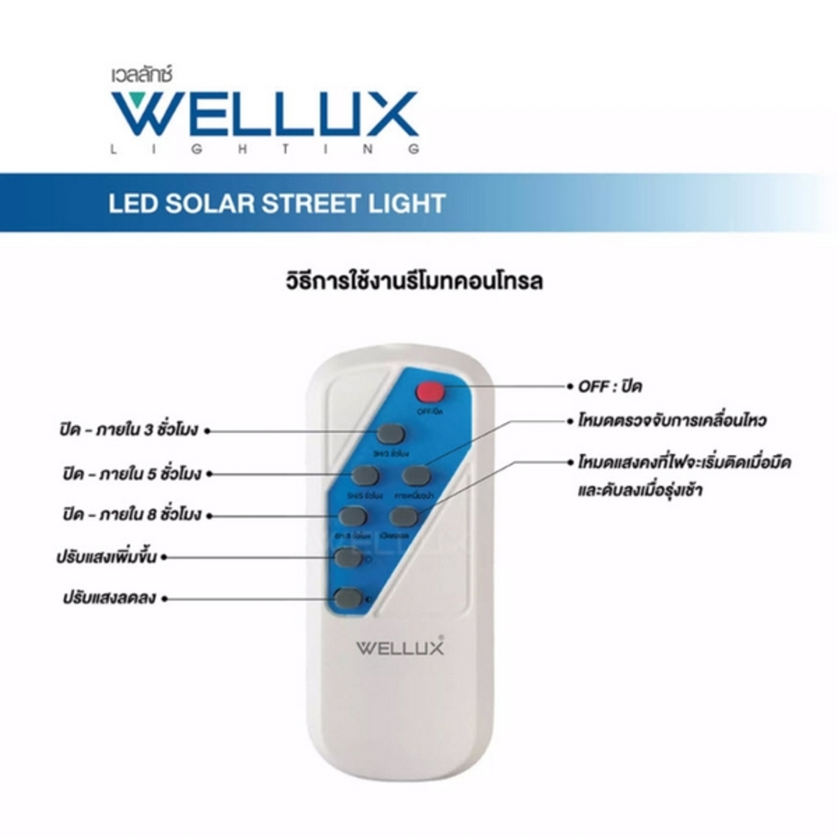 ชุดโคมถนนโซล่าร์+ขา BCN 100W 6500K DL
