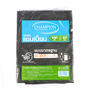 ถุงขยะมาตรฐานป้ายฟ้า 36X45 นิ้ว 5 ใบ