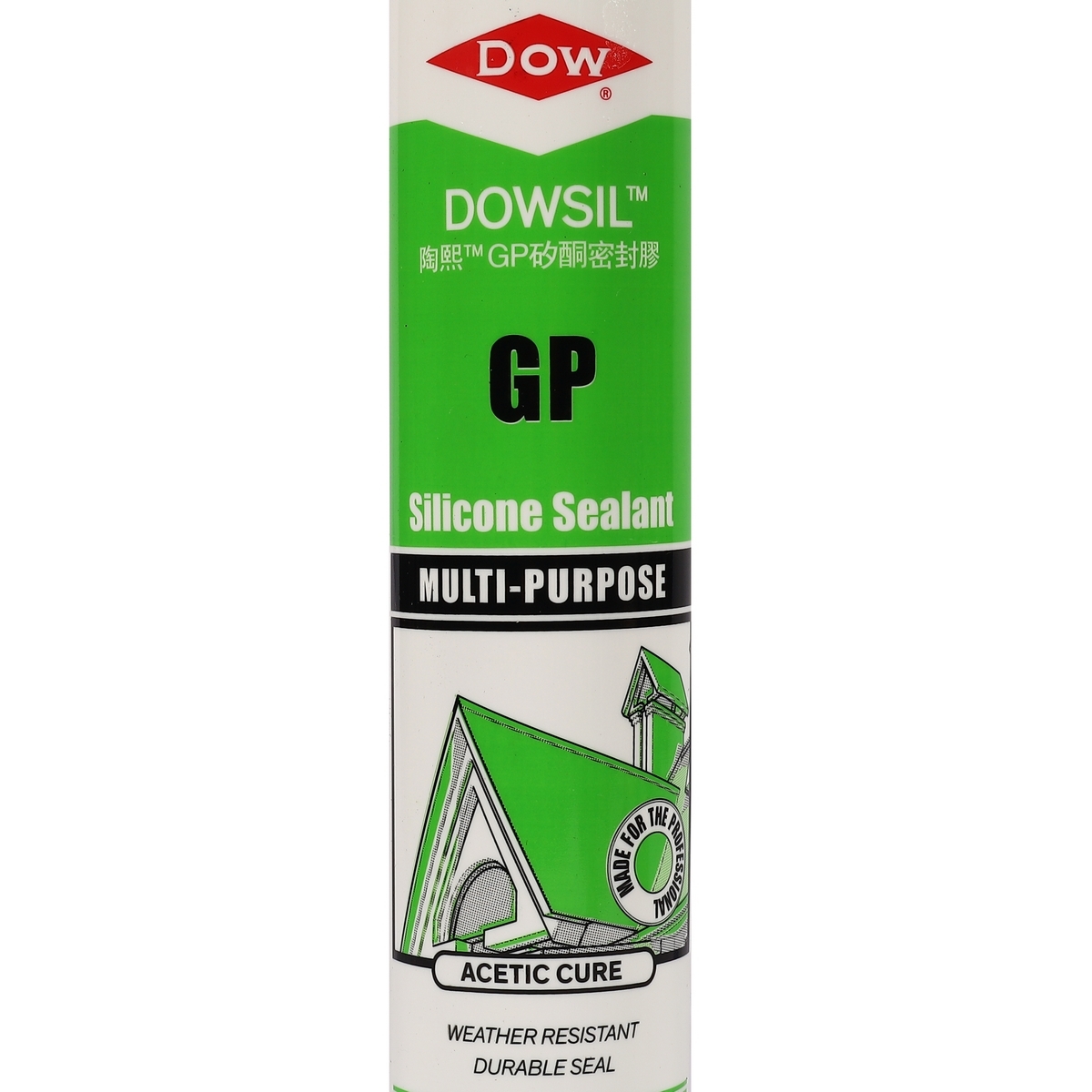 GP กาวซิลิโคน 280ML กรด สีขาว