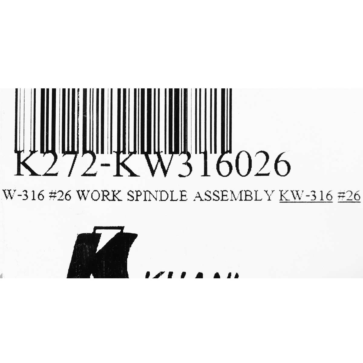 อะไหล่ KW-316 #26 WORK SPINDLE ASSEMBLY