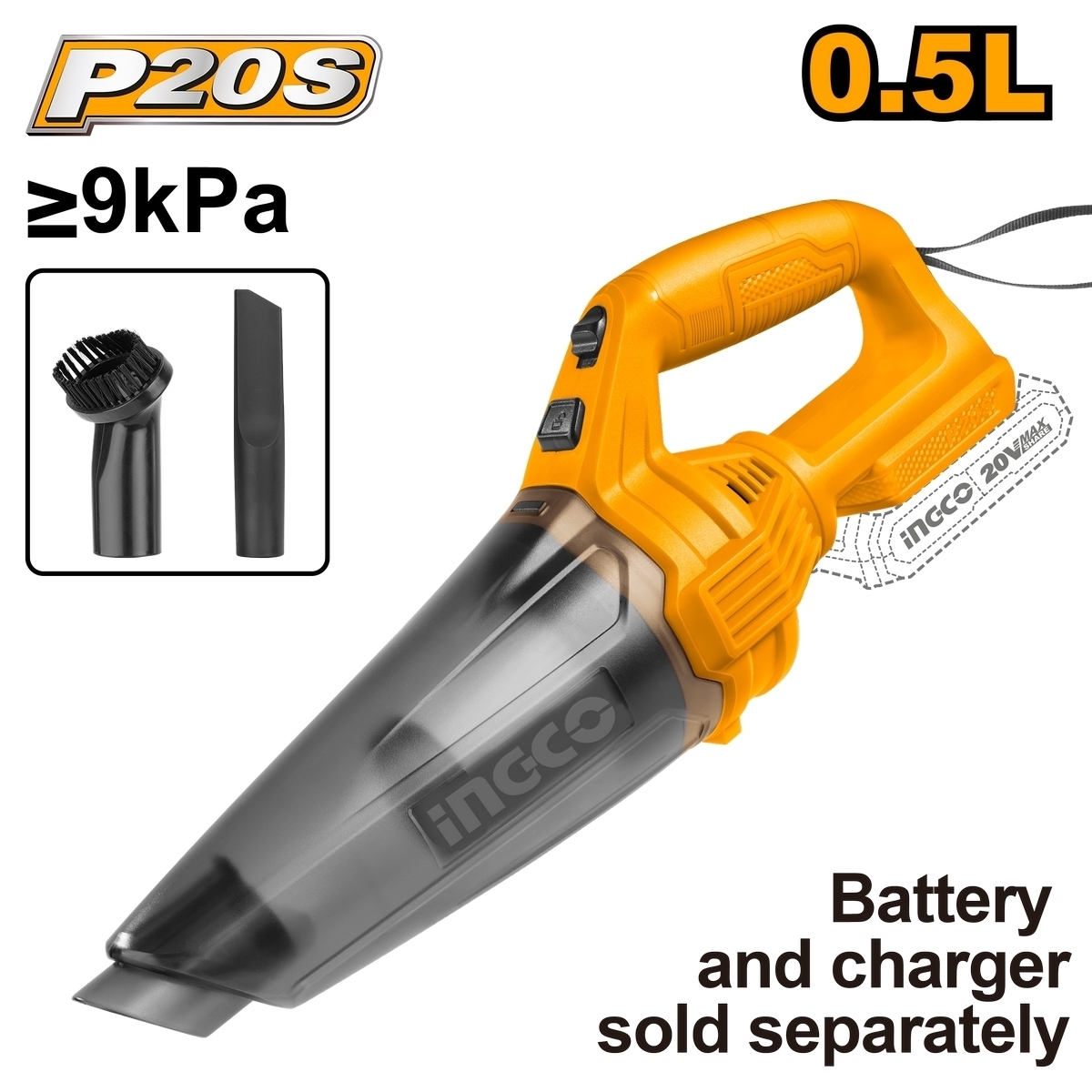 20V เครื่องดูดฝุ่นมือถือ เครื่องเปล่า