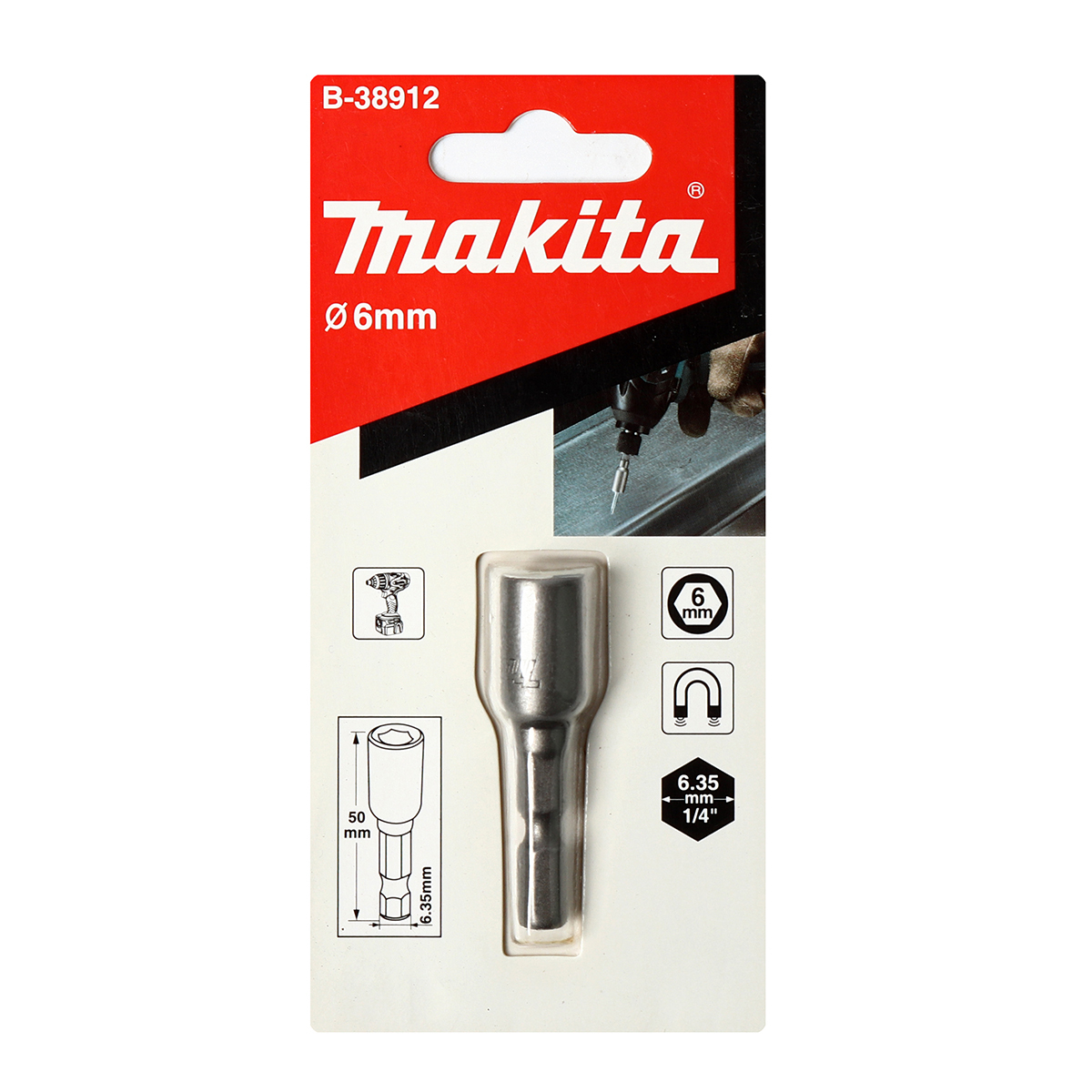 ดอกไขควงหัวลูกบล๊อก 6X50 MM (M3.5)MAGNET