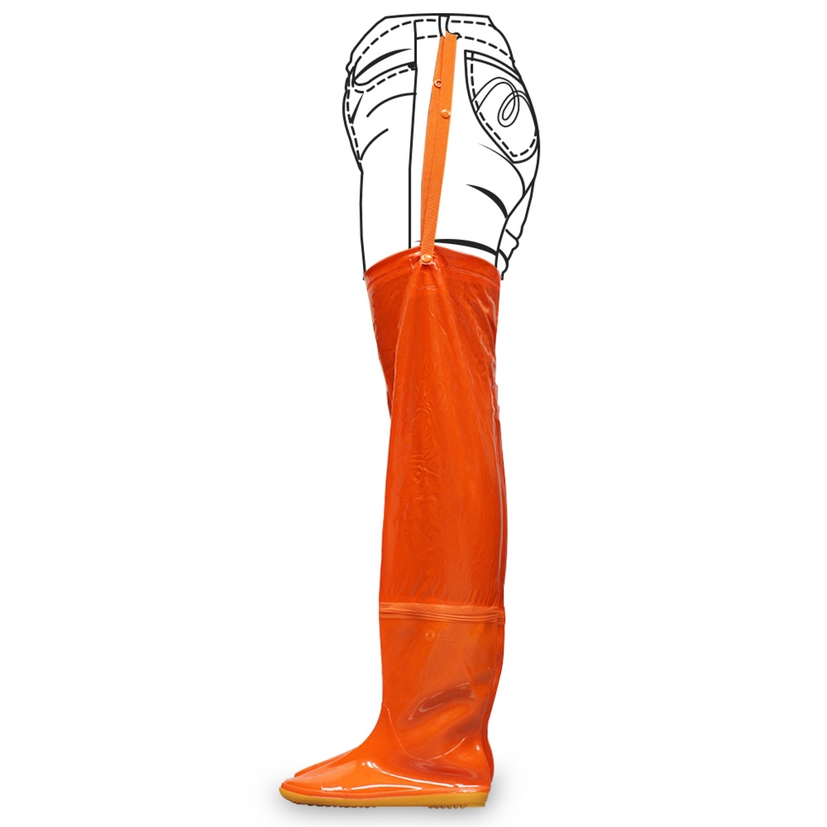 รองเท้า PVC สีส้ม สูง 28