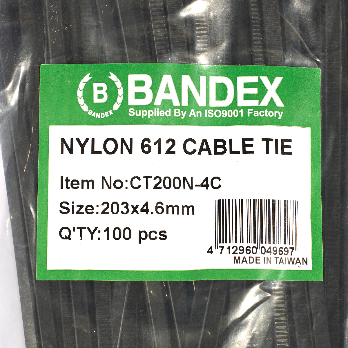 CT200N-4C เคเบิ้ลไทร์งานโซลาร์ 8” 100PCS