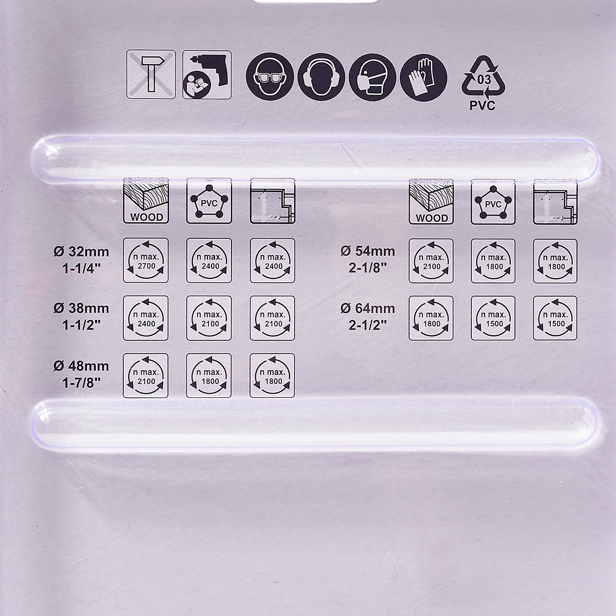 D-70203 ชุดHOLE SAW ไม้ 32,38,48,54,64MM