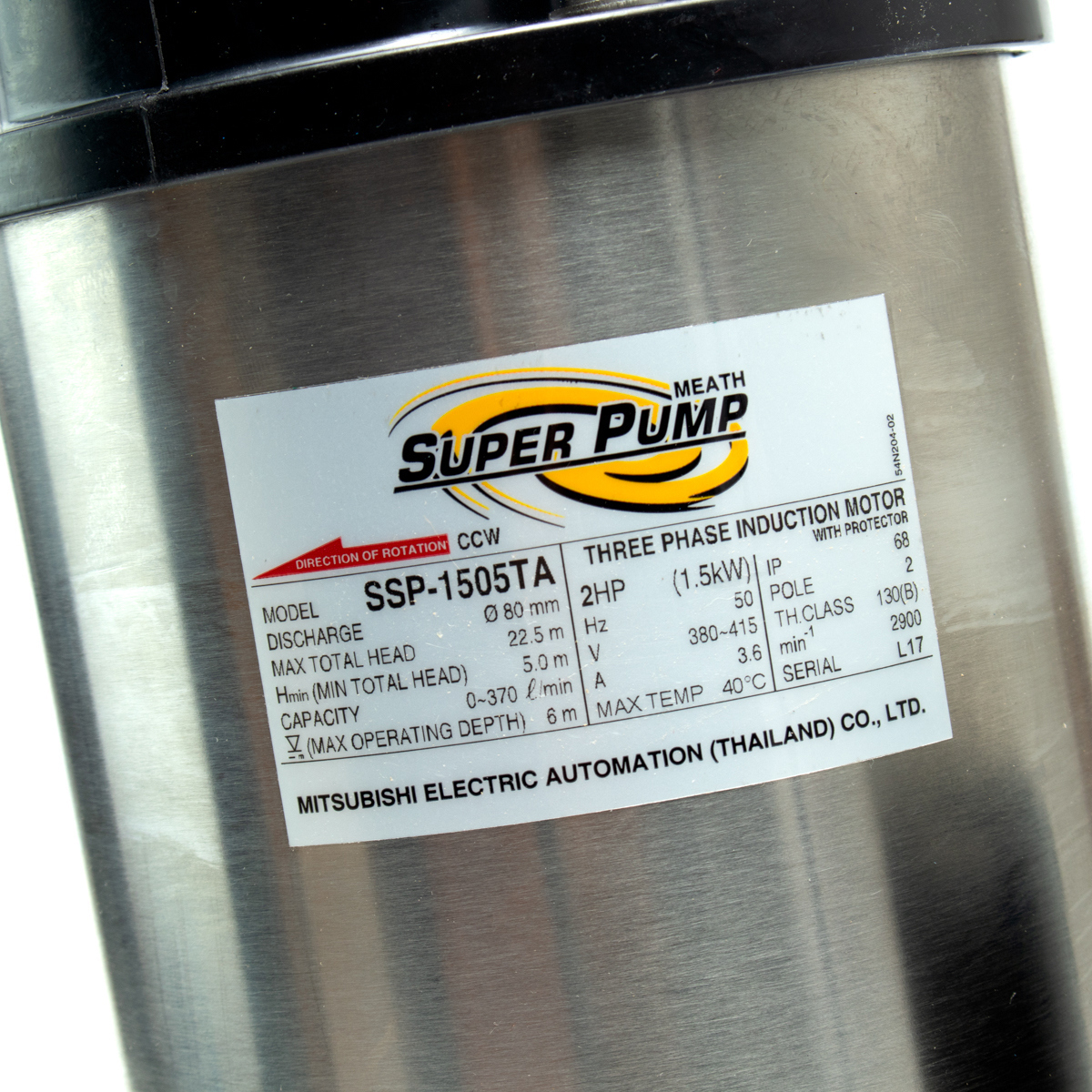 SSP-1505TA ปั๊มแช่สแตนเลสแบบลูกลอย 3