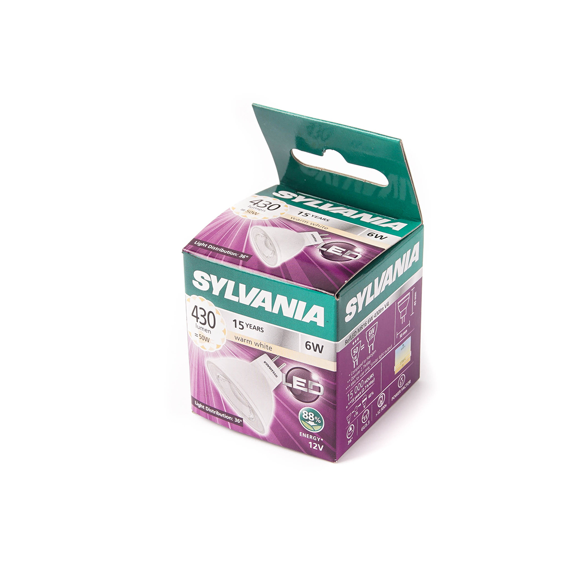 หลอดLED MR16 12V 6W GU5.3DAY LIGHT N-DIM