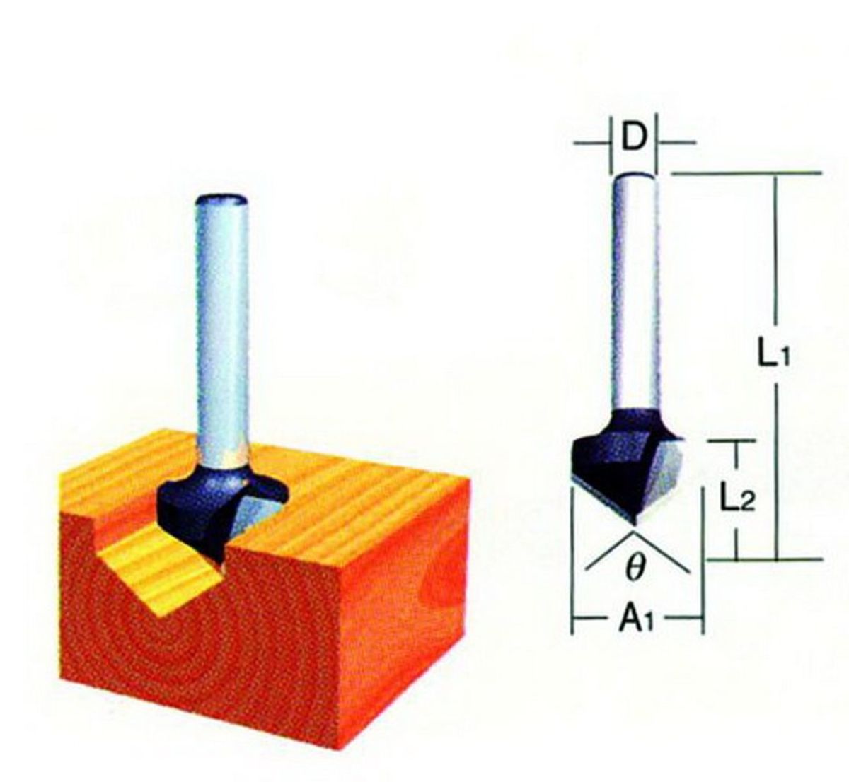ดอกเร้าเตอร์VGROOVING BIT 20E