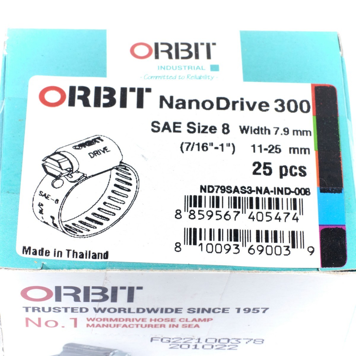 NANODRIVE-8เข็มขัดรัดท่อเจาะทะลุ11-25มม.