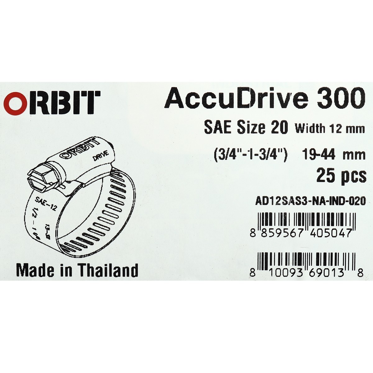 ACCUDRIVE-20เข็มขัดรัดท่อเจาะทะลุ19-44มม