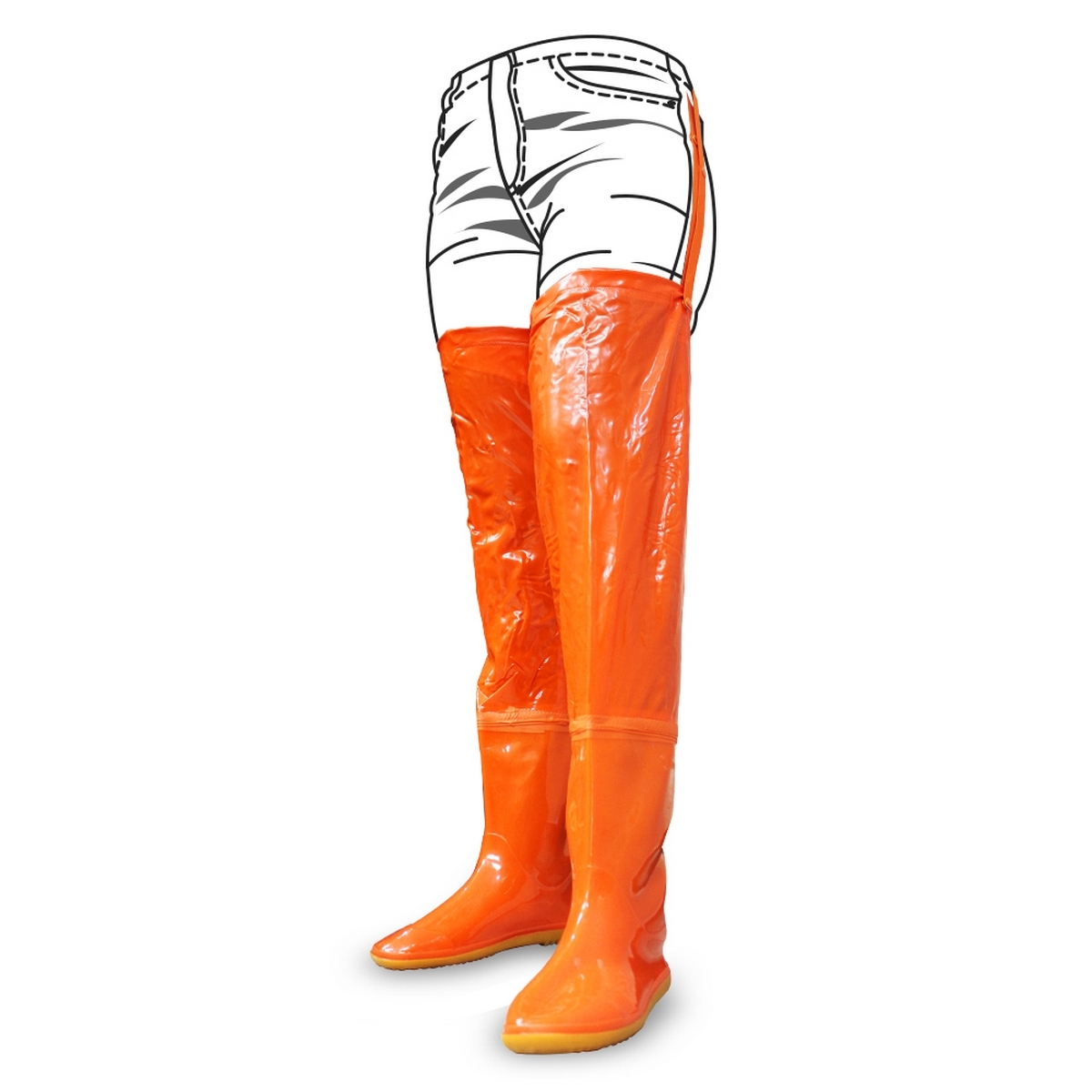 รองเท้า PVC สีส้ม สูง 28