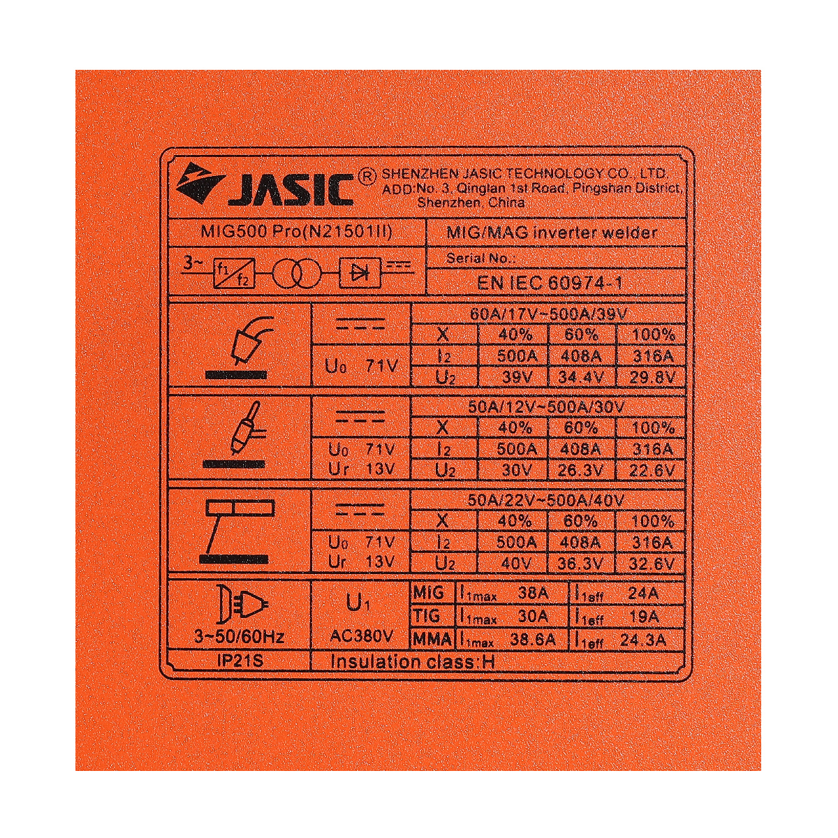 MIG500 PRO เครื่องเชื่อม MIG JASIC