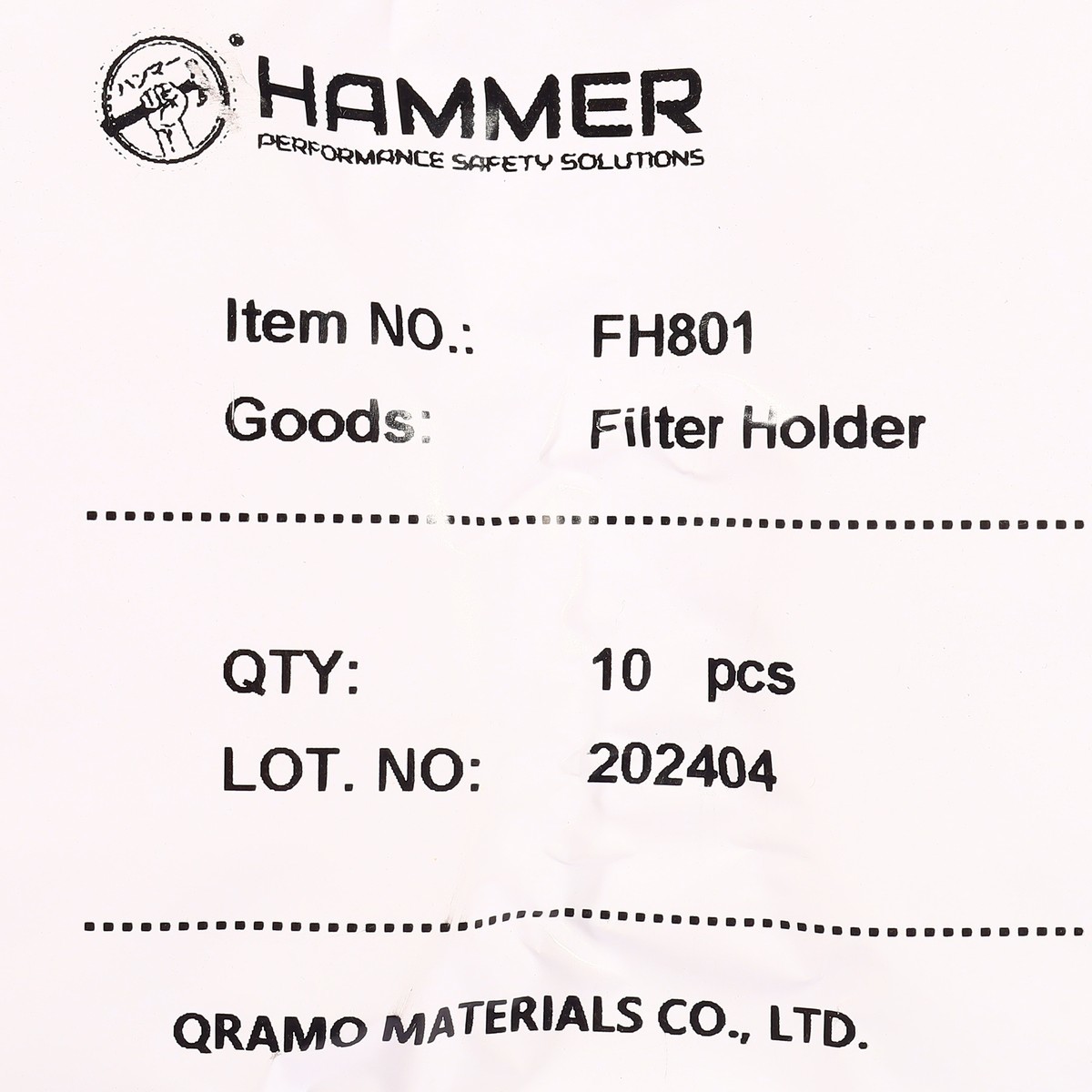 FH801 ฝาครอบแผ่นกรอง (10PCS/PAC)