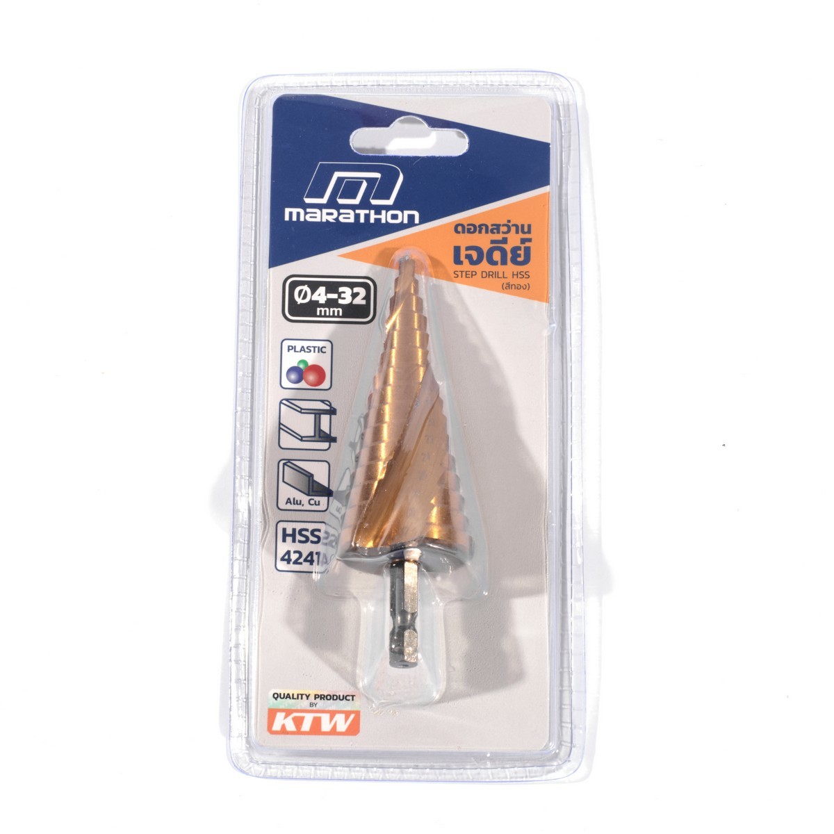 4-32 MM ดอกสว่านเจดีย์ STEP DRILL HSSทอง