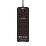 B92 ปลั๊กไฟ 8ช่อง 1สวิตซ์ USB 3ม สีดำ