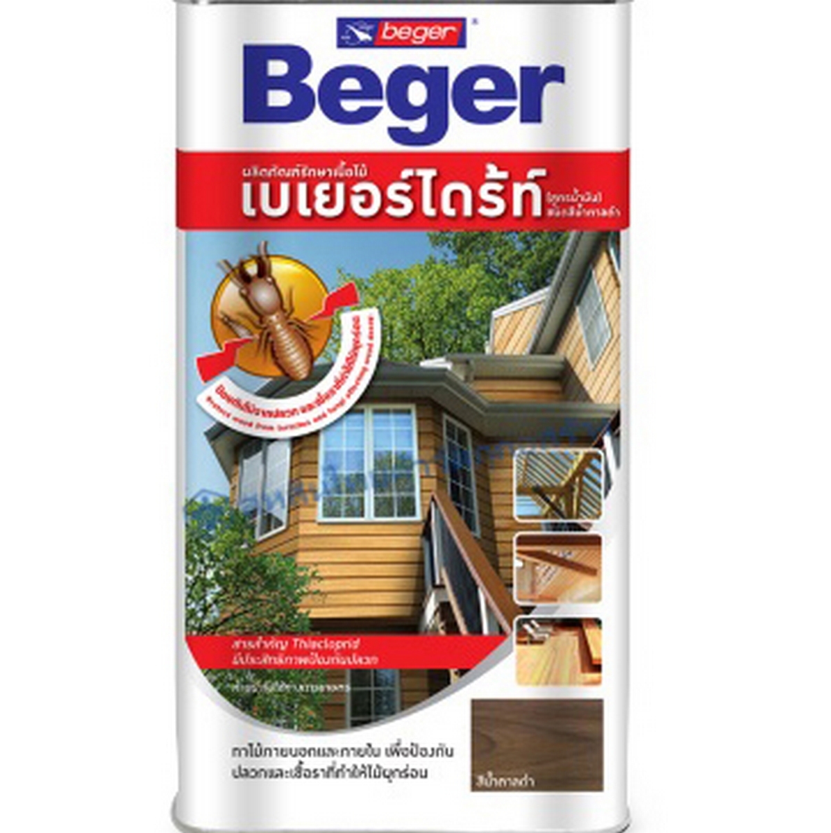 ไดร้ท์วู้ดชนิดทาสูตรน้ำมัน DBน้ำตาลดำ 4L