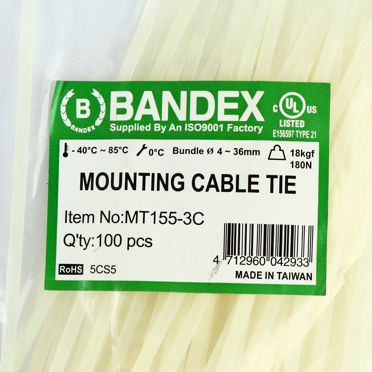 MT-155-3Cเคเบิ้ลไทร์หัวล็อคสกรู6