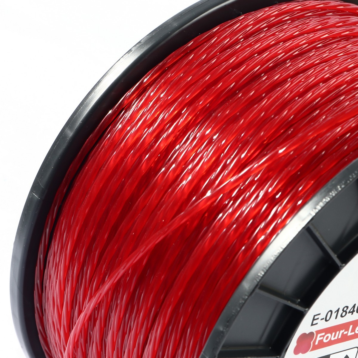 สายเอ็นตัดหญ้า 4 แฉก สีแดง 2.7MMX 180M