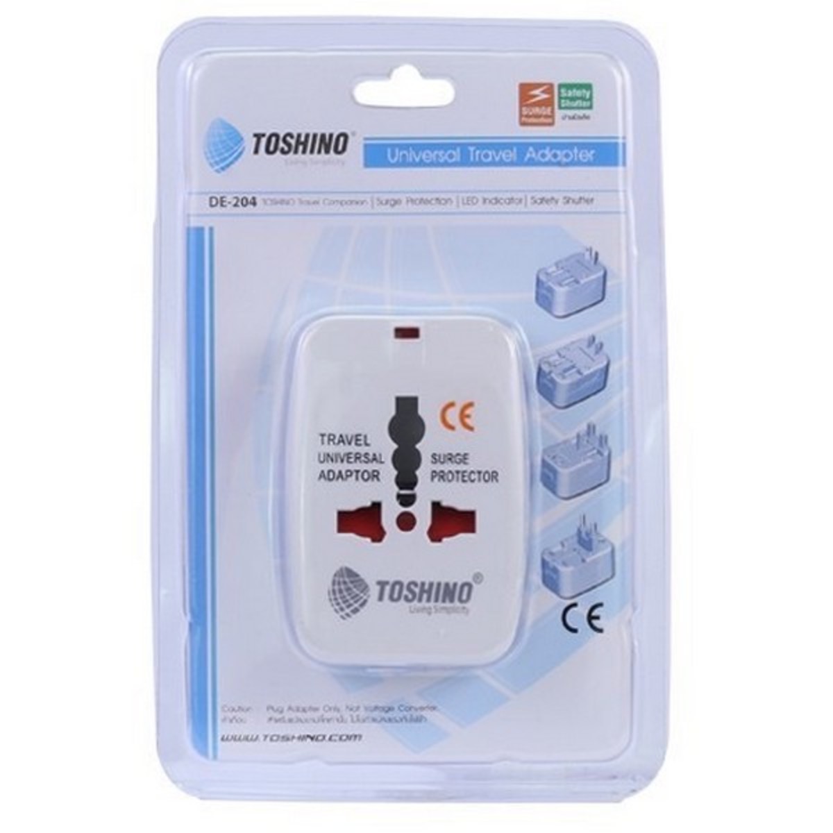 DE-204 TRAVEL ADAPTER 10A สีขาว 4 IN 1