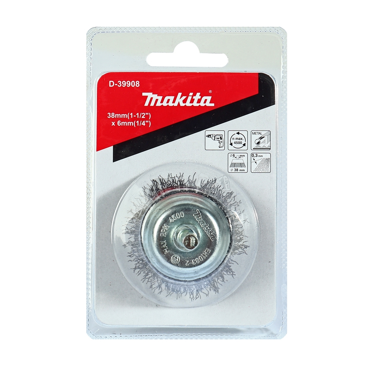 D-39908 แปรงลวดถ้วยมีแกน 38 MM (TT)