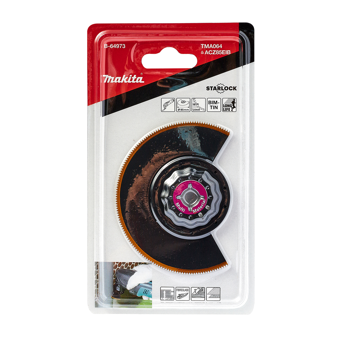 TMA064 ใบตัดPVC/ทองแดง/สังกะสี 85MM TIN