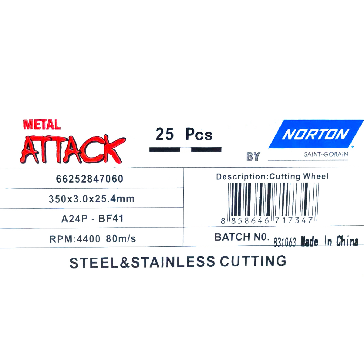 METAL ATTACK ใบตัดเหล็ก 14
