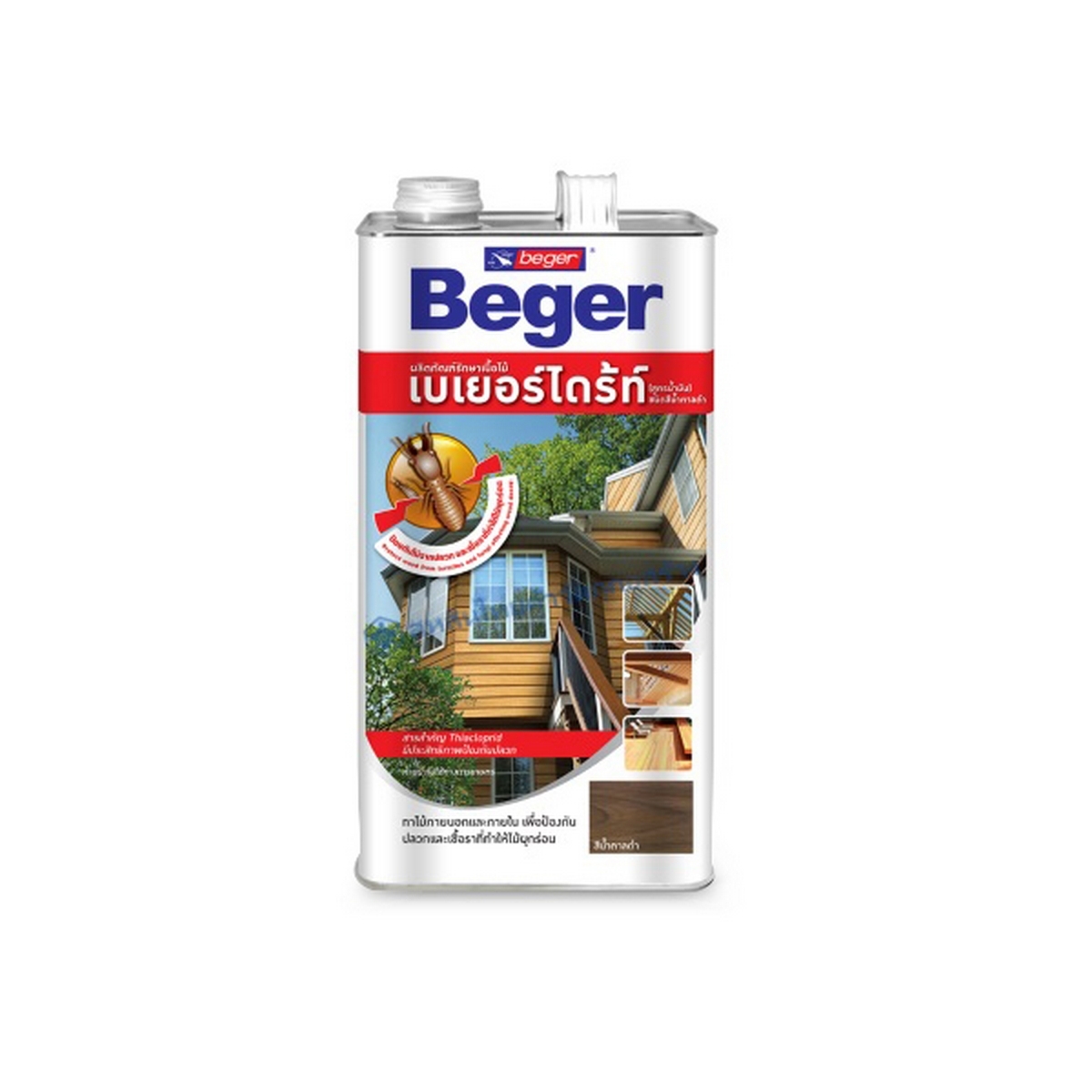 ไดร้ท์วู้ดชนิดทาสูตรน้ำมัน DBน้ำตาลดำ 4L