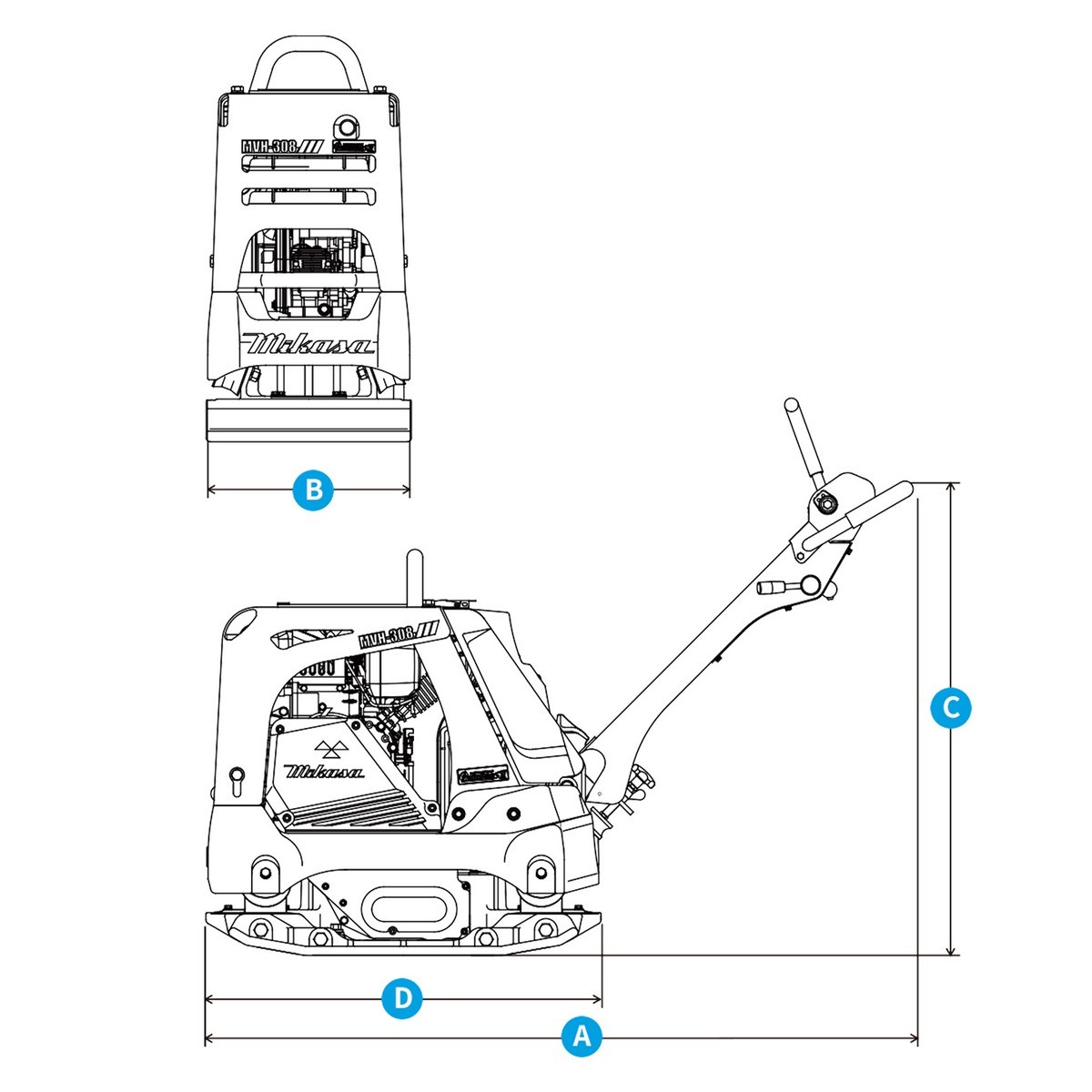 MVH-308GH ตบดินเดินหน้า-ถอยหลัง (เบนซิน)