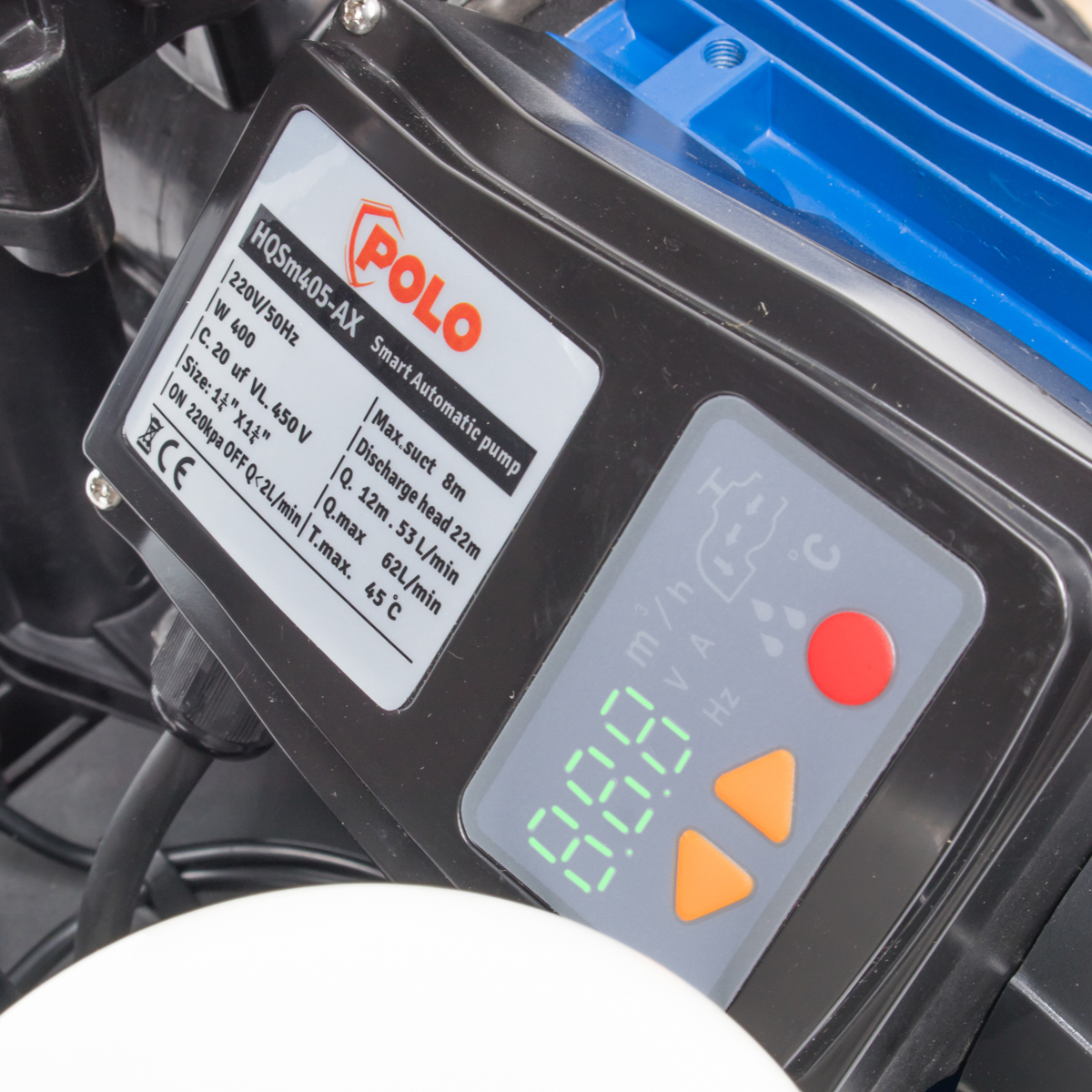 HQSM405-AX ปั๊มน้ำอัตโนมัติ 400W +ฝาครอบ