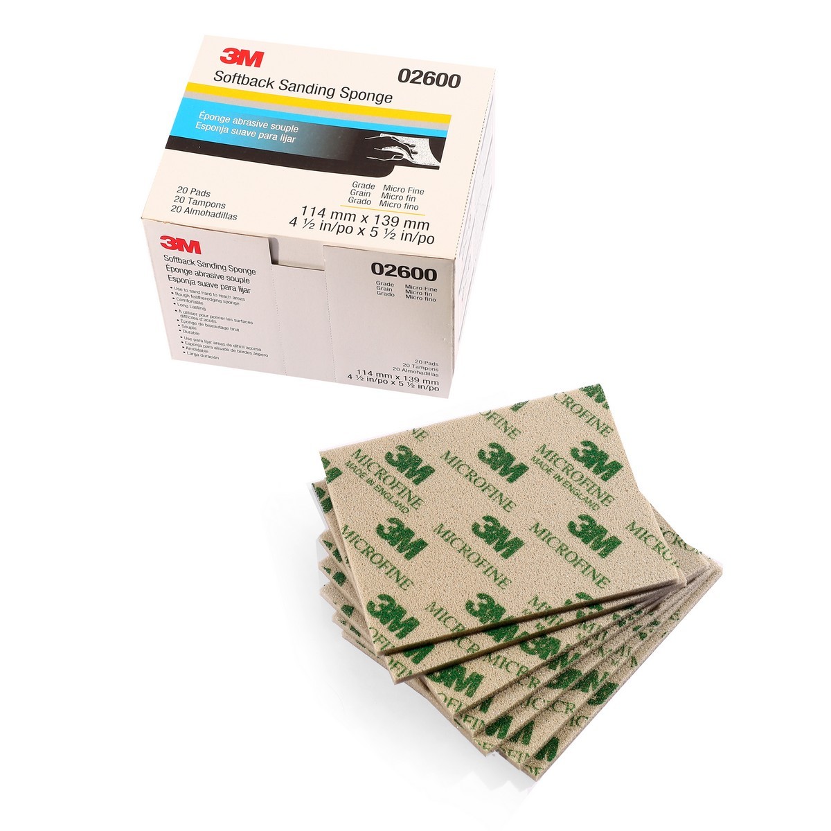 ฟองน้ำกระดาษทราย 02600#1200-1500 20PC/BX