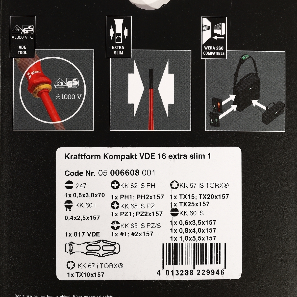 ชุดไขควง KRAFTFORM KOMPAKT VDE 16