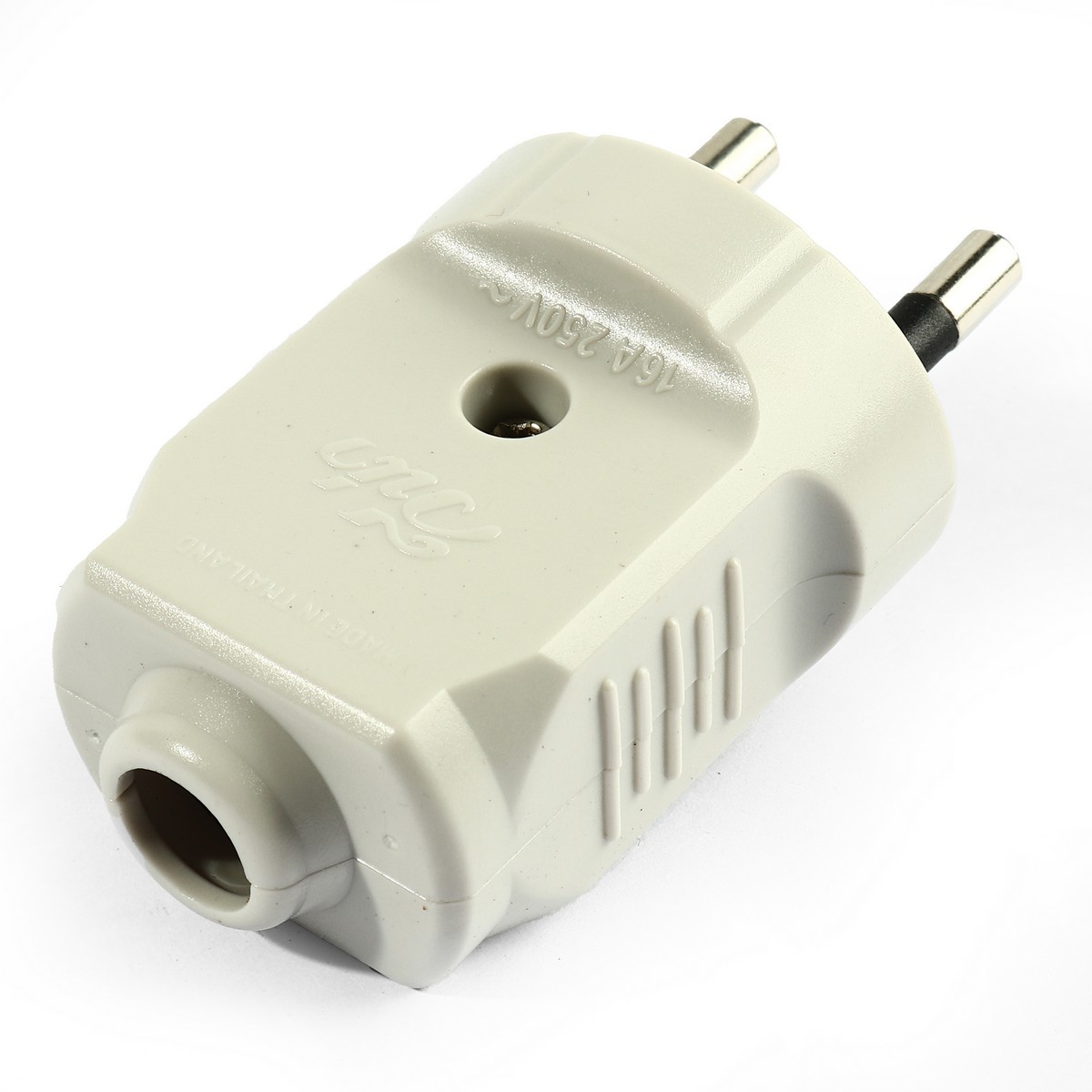 ปลั๊กหัวกลม 2 ขากลม 16A-250V (คละสี)มอก