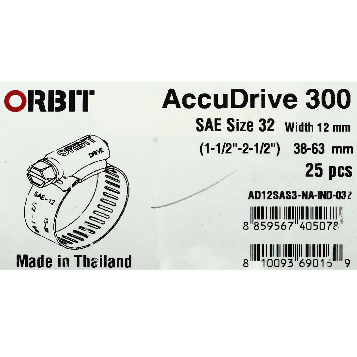 ACCUDRIVE-32เข็มขัดรัดท่อเจาะทะลุ38-63มม