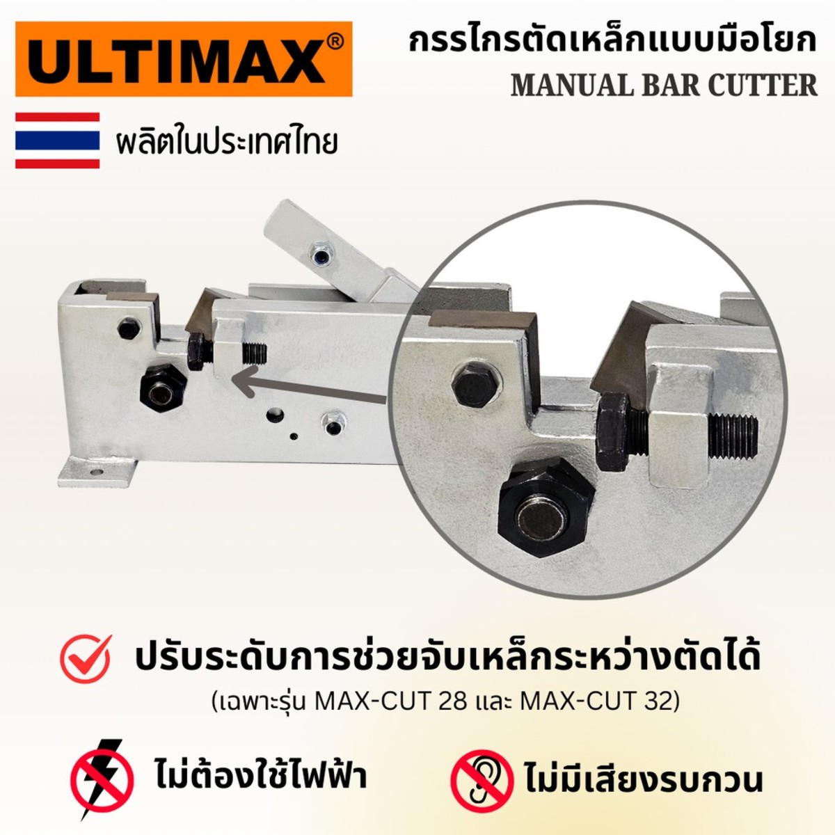 MAX-CUT22 กรรไกรตัดเหล็กแบบมือโยก 20MM.