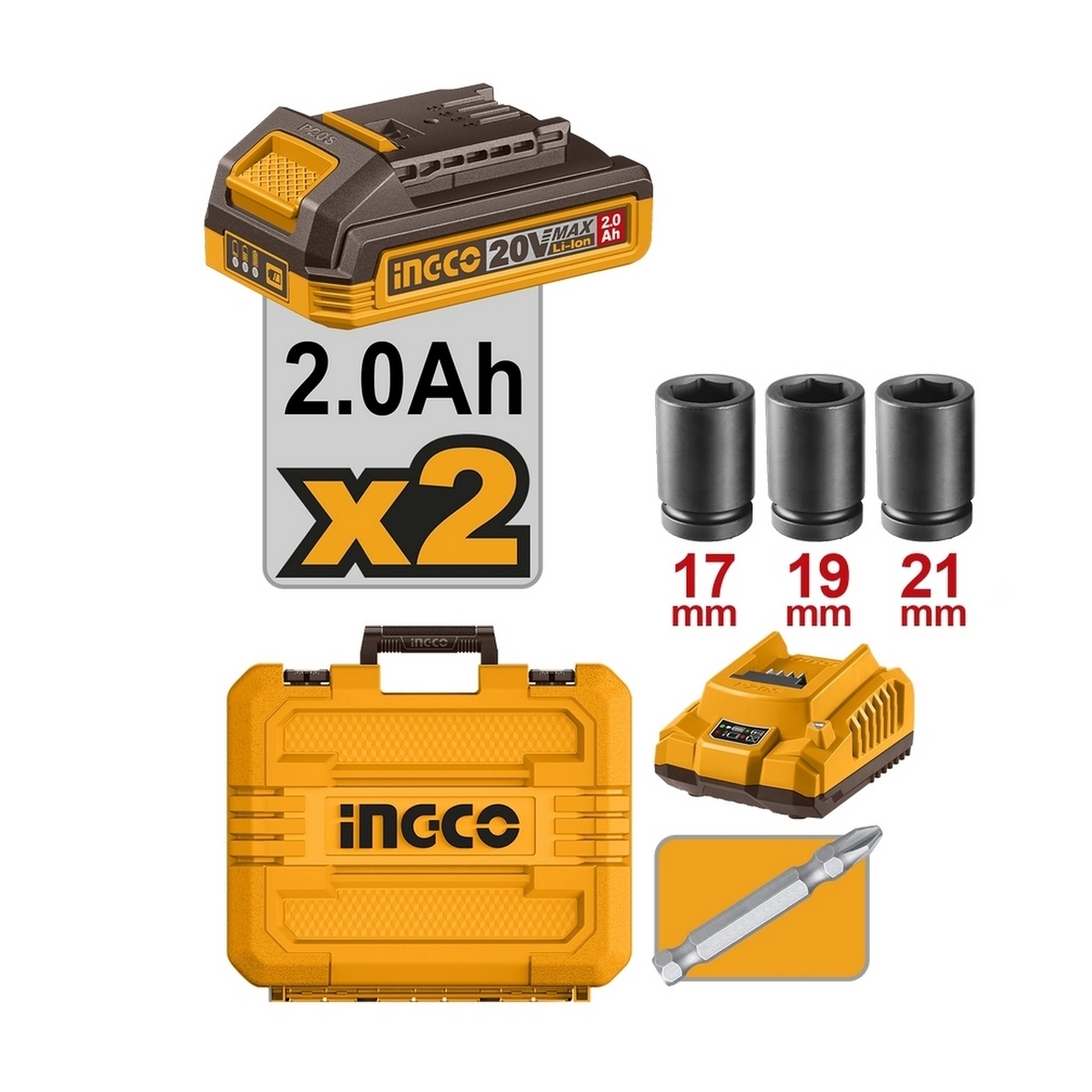 20V-BL ไขควงกระแทก2IN1 230N.M-ชุด2.0AH*2