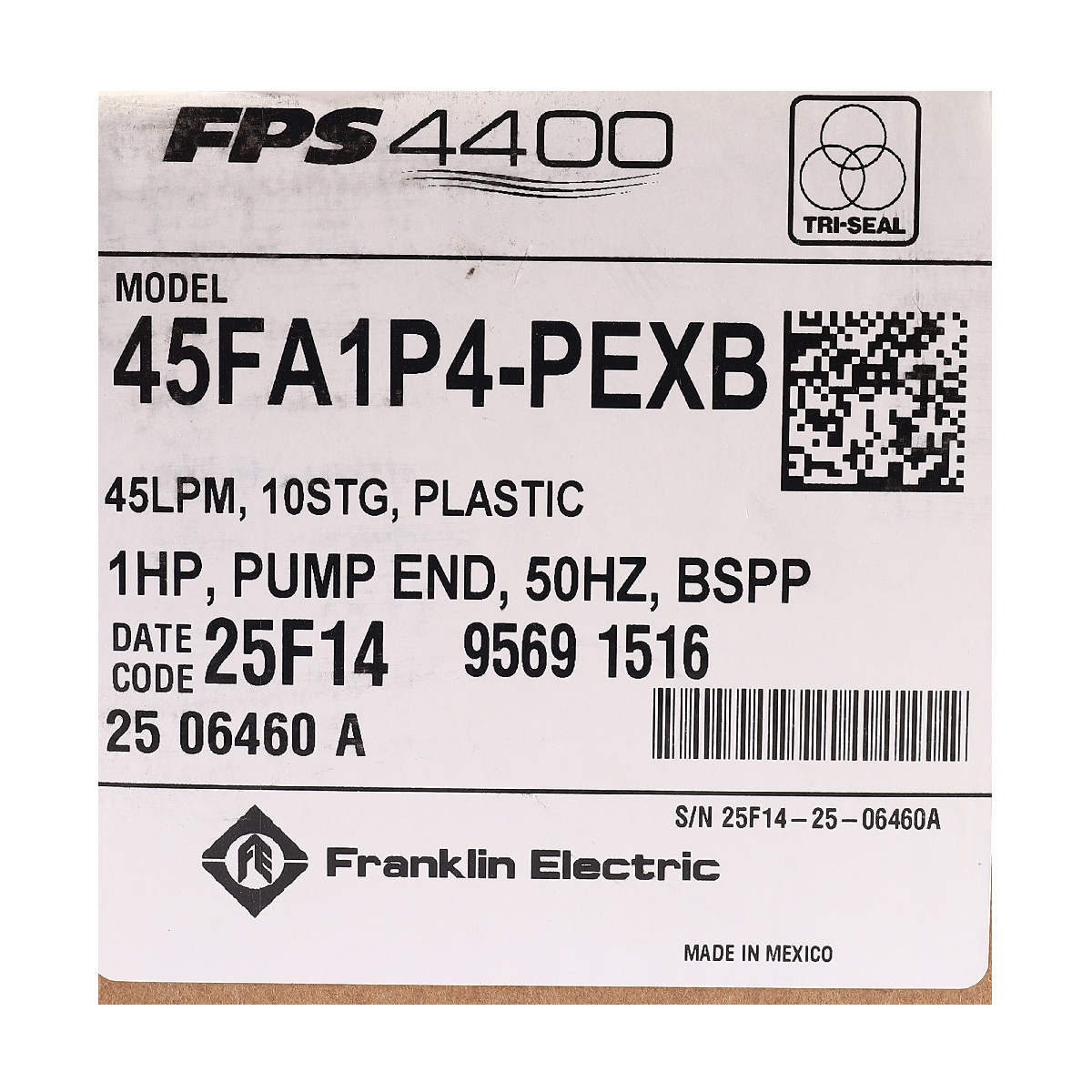 เฉพาะปั๊ม 1 HP TRI15-10 (45FA1P4-PEXB)