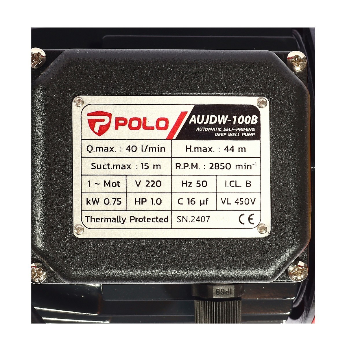 AUJDW-100B ปั๊มบาดาลออโต้ เจ็ทคู่ 1 HP