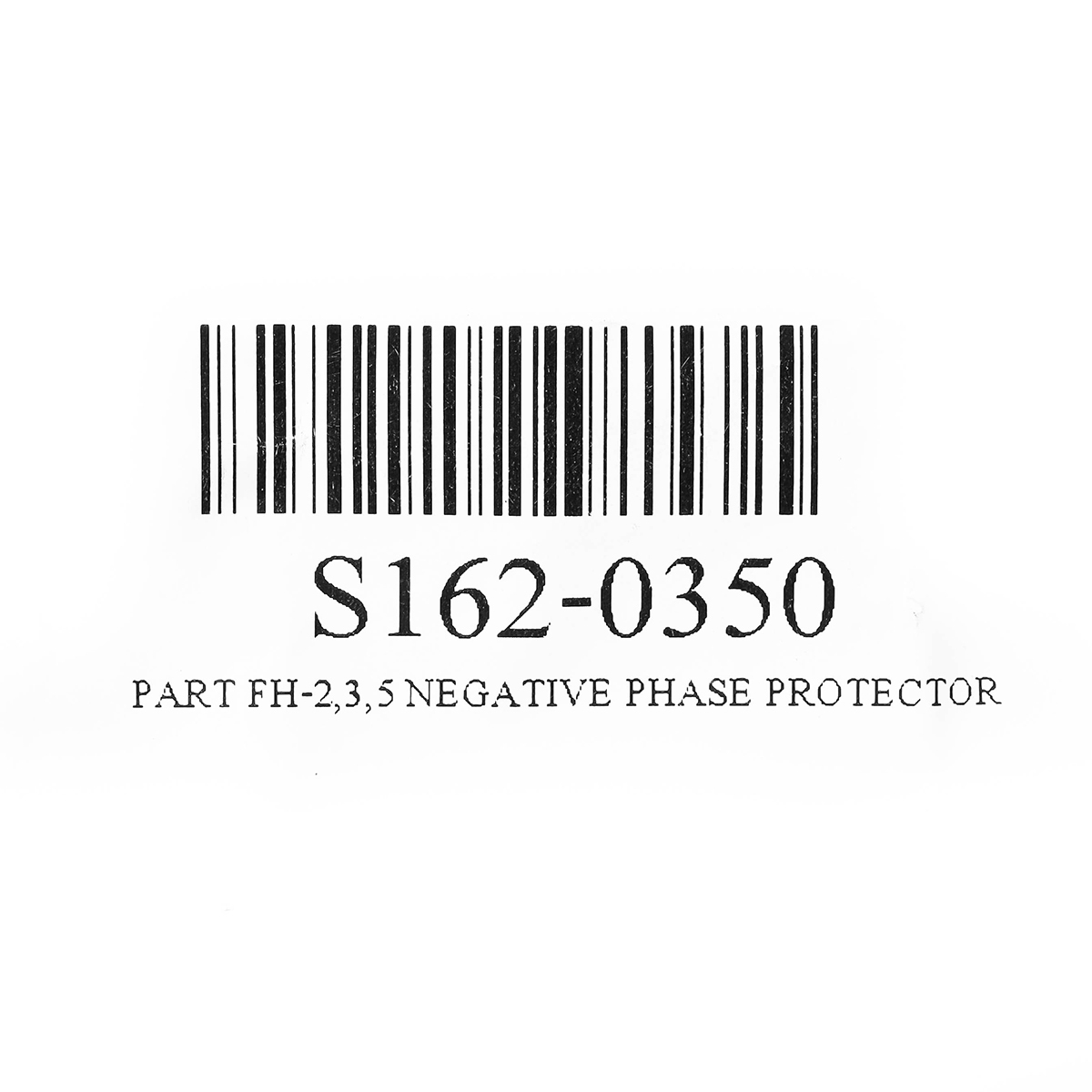 PART FH-2,3,5 NEGATIVE PHASE PROTECTOR