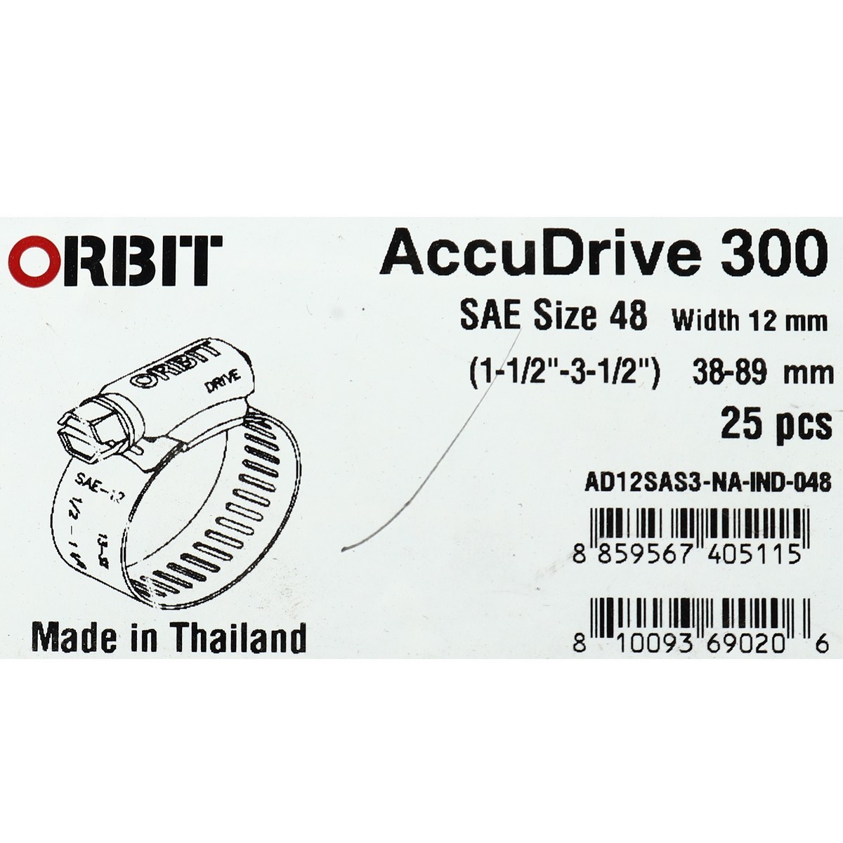 ACCUDRIVE-48เข็มขัดรัดท่อเจาะทะลุ38-89มม