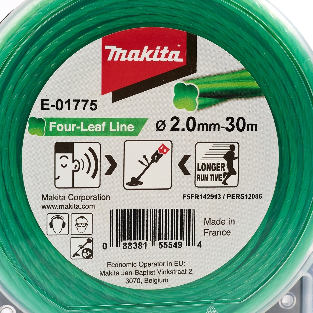 สายเอ็นตัดหญ้า 4 แฉก สีเขียว 2MMX 30M
