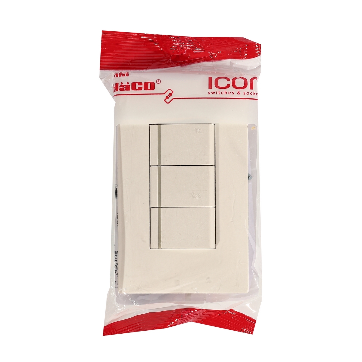 IC-S31 สวิตช์ทางเดียว 3 ช่อง+หน้ากากครอบ