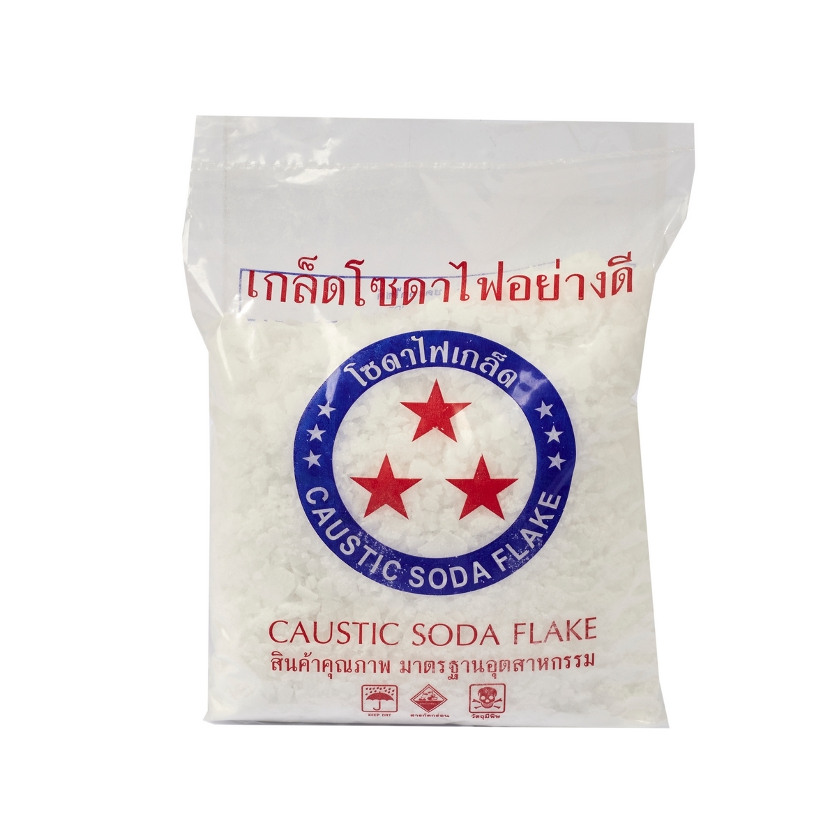 โซดาไฟเกล็ด 800 กรัม / ถุง