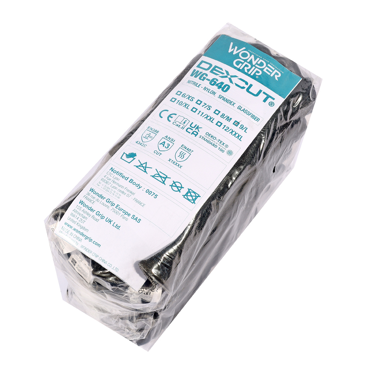 WG-640 ถุงมือนิรภัยกันบาด เบอร์ 9/L