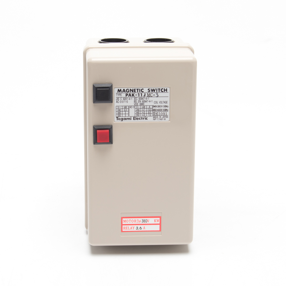 สวิทซ์ควบคุมPAK11JM-S1.5KW 2HP 3.6A 380V