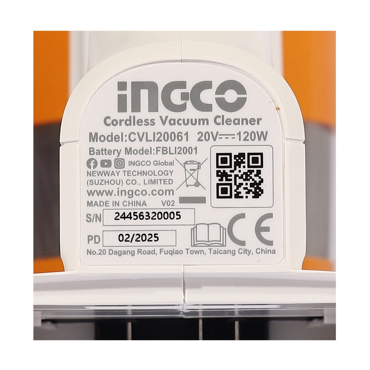 20V เครื่องดูดฝุ่น CYCLONE -เครื่องเปล่า